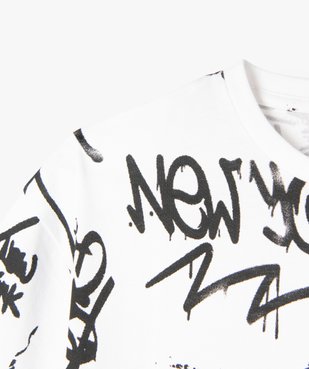 Tee-shirt à manches courtes avec inscription streetwear garçon vue2 - GEMO 4G GARCON - GEMO