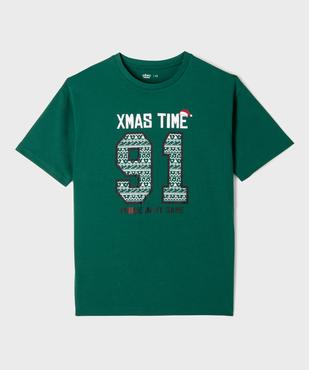 Tee-shirt de Noël à manches courtes et imprimé dos garçon vue1 - GEMO (JUNIOR) - GEMO