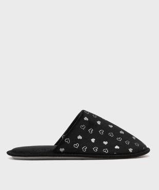 Chaussons mules en velours à motif cœurs brillants femme vue1 - GEMO(HOMWR FEM) - GEMO