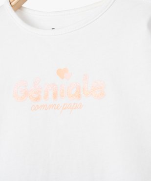 Tee-shirt à manches longues à message bébé fille vue2 - 1E PRIX BY GEMO - GEMO