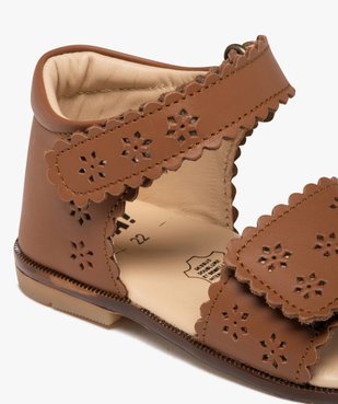 Sandales bébé fille en cuir à brides scratch ajourées – NA! vue6 - NA! - GEMO