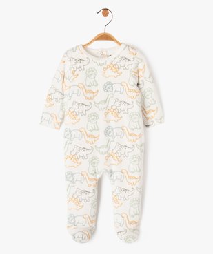 Pyjama dors-bien en velours à motifs dinosaures bébé garçon vue1 - GEMO 4G BEBE - GEMO