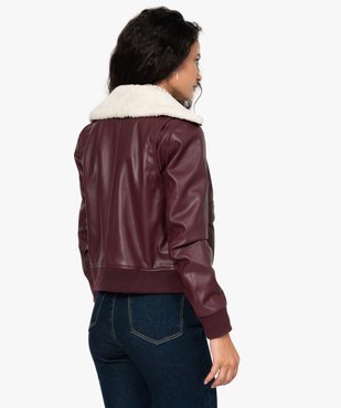 Blouson femme aviateur avec col fourrure imitation amovible vue3 - GEMO(FEMME PAP) - GEMO