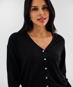 Gilet en maille fine et douce à petits boutons irisés femme vue2 - GEMO 4G FEMME - GEMO