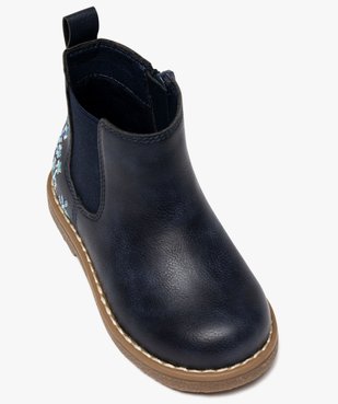 Boots bébé fille style Chelsea à zip avec détails brodés vue6 - LOVELY WINGS - GEMO