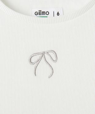 Tee-shirt manches longues finitions froncées fille vue3 - GEMO 4G FILLE - GEMO