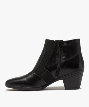 Boots femme confort à talon dessus cuir vue3 - GEMO (CONFORT) - GEMO