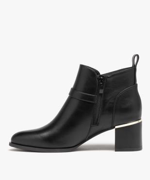 Boots femme unies à talon carré et bout amande vue3 - GEMO(URBAIN) - GEMO