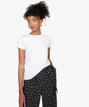 Tee-shirt femme à manches courtes et col rond vue1 - GEMO C4G FEMME - GEMO