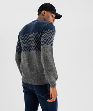 Pull à col rond à motif jacquard homme vue3 - GEMO (HOMME) - GEMO