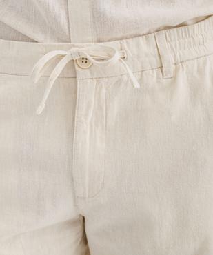 Bermuda en lin et coton coupe regular homme vue2 - GEMO 4G HOMME - GEMO