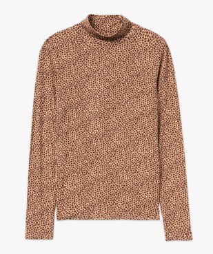 Tee-shirt manches longues et col roulé moulant femme vue4 - GEMO 4G FEMME - GEMO