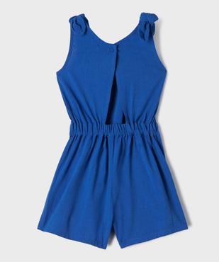 Combishort sans manches en coton et viscose fille - LuluCastagnette vue3 - LULU CASTAGNETTE GEMO FOR GOOD - GEMO