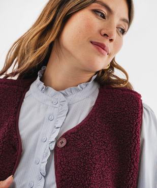 Veste sans manches en sherpa femme vue3 - GEMO 4G FEMME - GEMO