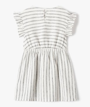 Robe fille en coton lin à rayures vue4 - GEMO (ENFANT) - GEMO