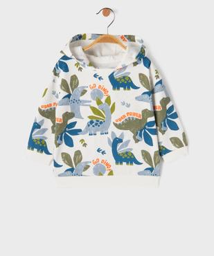 Sweat à capuche à motif dinosaure facile à enfiler bébé garçon vue1 - GEMO 4G BEBE - GEMO