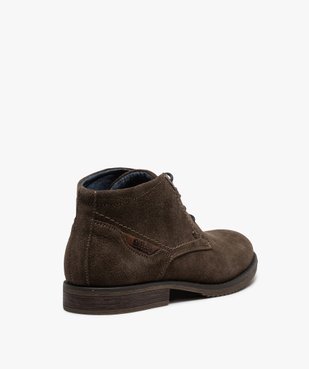 Boots homme unis à lacets dessus en cuir velours vue4 - Nikesneakers(URBAIN) - Nikesneakers