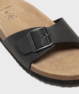 Sandales mules à large bride et semelle intérieure cuir homme vue6 - URBAN STEPS - GEMO