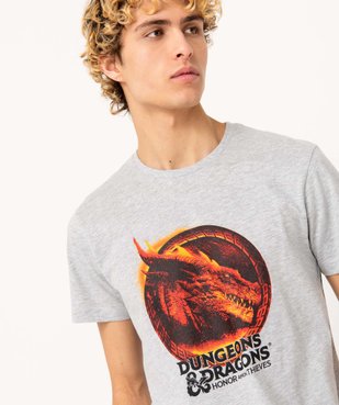 Tee-shirt homme à manches courtes chiné et imprimé - Donjons et Dragons vue2 - DONJONS&DRAGONS - GEMO