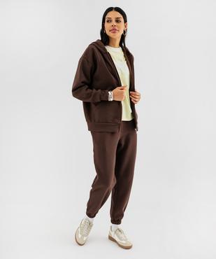 Sweat zippée à capuche en molleton femme vue5 - GEMO 4G FEMME - GEMO