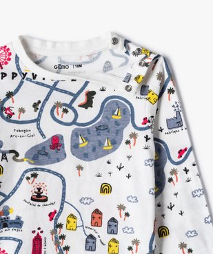 Tee-shirt bébé garçon à manches longues avec motifs (lot de 2) vue3 - GEMO(BEBE DEBT) - GEMO