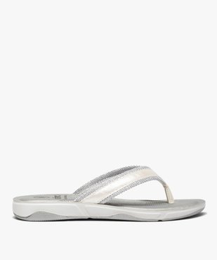 Tongs femme à semelle rembourrée et détails métallisés vue1 - GEMO (PLAGE) - GEMO