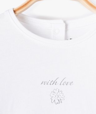 Tee-shirt bébé fille avec manches fantaisie vue2 - GEMO(BEBE DEBT) - GEMO