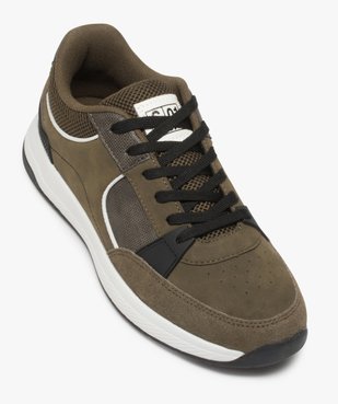 Baskets homme style skateshoes multimatières à lacets vue5 - GEMO (CASUAL) - GEMO