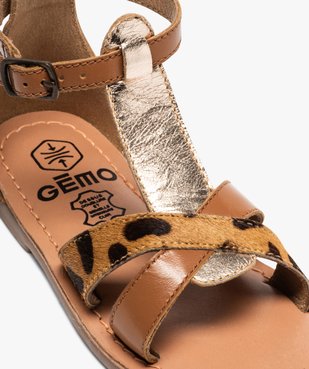 Sandales fille à talon plat à bride perlée ornée d’une frange vue6 - GEMO (ENFANT) - GEMO