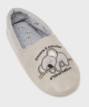Chaussons souples et moelleux en velours ras doublure textile femme vue5 - GEMO(HOMWR FEM) - GEMO