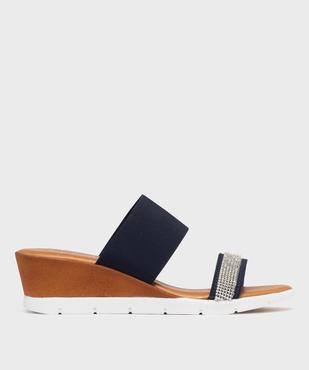 Mules à talon compensé, semelle sport et brides élastiques à strass femme vue1 - VALENTINA BALDA - GEMO