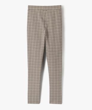 Pantalon slim en maille à carreaux et taille haute fille vue3 - GEMO (JUNIOR) - GEMO