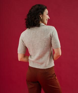 Pull à manches courtes en maille fantaisie femme vue3 - GEMO(FEMME PAP) - GEMO