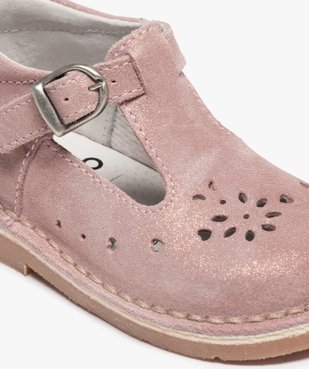 Chaussures de marche bébé fille dessus cuir à pailettes vue6 - GEMO(BEBE DEBT) - GEMO