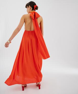Robe longue dos-nu multi-look en viscose femme vue5 - GEMO(FEMME PAP) - GEMO