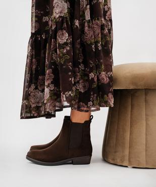 Boots en suédine inspiration western femme vue1 - FOLLOW ME - GEMO