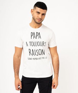 Tee-shirt homme à manches courtes avec message humoristique vue1 - GEMO 4G HOMME - GEMO