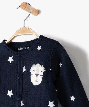 Pyjama bébé garçon avec motifs étoiles 100% coton biologique vue2 - GEMO C4G BEBE - GEMO