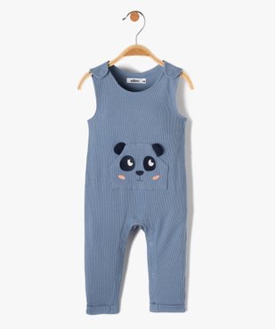 Salopette bébé en maille côtelée unie avec poche fantaisie vue1 - GEMO(BB COUCHE) - GEMO