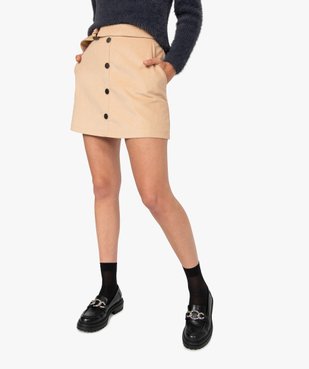 Jupe femme en velours côtelé avec ceinture vue1 - GEMO(FEMME PAP) - GEMO