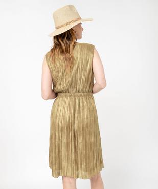 Robe courte sans manches en maille gaufrée scintillante femme vue3 - GEMO(FEMME PAP) - GEMO