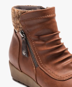 Boots femme confort unies à zip et col chaussette vue6 - GEMO (CONFORT) - GEMO