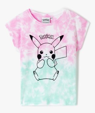 Tee-shirt fille loose tie-and-dye imprimé Pikachu - Pokémon vue1 - POKEMON - GEMO