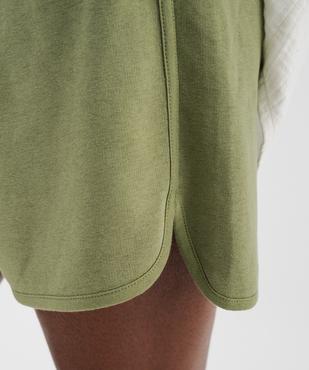 Short en maille French Terry avec taille ajustable femme vue5 - GEMO 4G FEMME - GEMO
