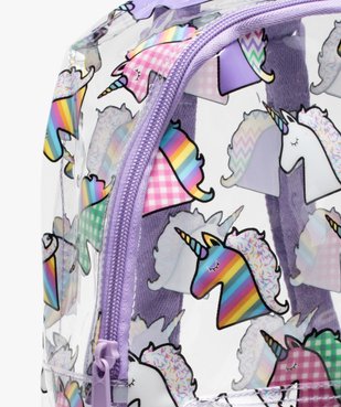 Sac à dos fille en vinyle avec motifs licornes vue3 - GEMO (ENFANT) - GEMO