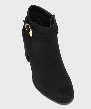 Boots en suédine à talon haut et fermeture zippée femme vue5 - VALENTINA BALDANO GEMO FORGOOD - GEMO
