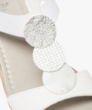 Sandales confort femme métallisées à talon compensé vue6 - GEMO (CONFORT) - GEMO