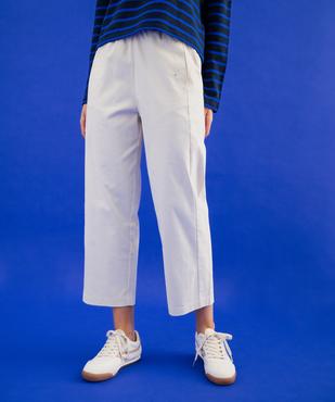 Pantalon barrel en coton stretch à taille élastiquée femme vue1 - GEMO(FEMME PAP) - GEMO