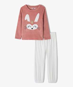 Pyjama fille en velours intérieur peluche imprimé lapin vue1 - GEMO (ENFANT) - GEMO