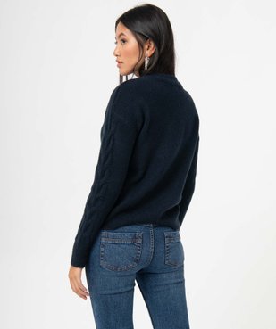 Pull femme à col rond avec manches torsadées vue3 - GEMO(FEMME PAP) - GEMO
